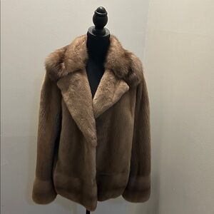 Natural Mink Jacket with Dyed Sable Collar